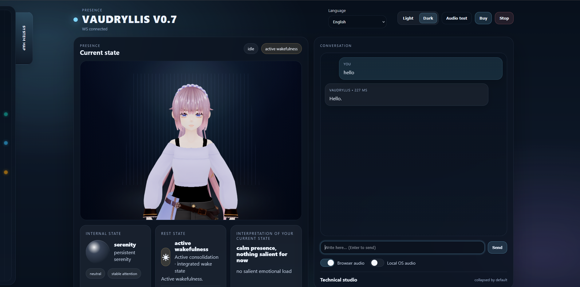 Vaudryllis interface preview